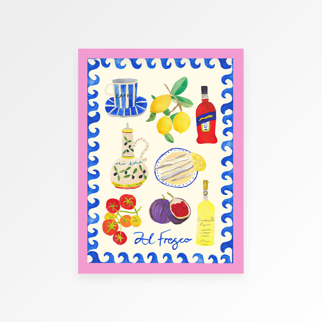 Alfresco Hand Painted Print