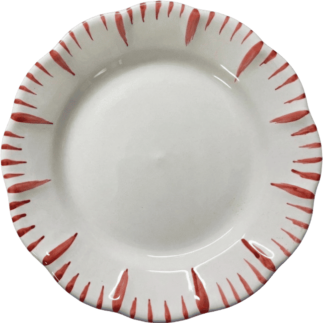 King of Sicily Plate, Terracotta Rim - 25cm