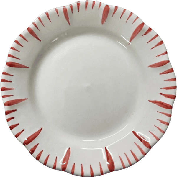 King of Sicily Plate, Terracotta Rim - 25cm