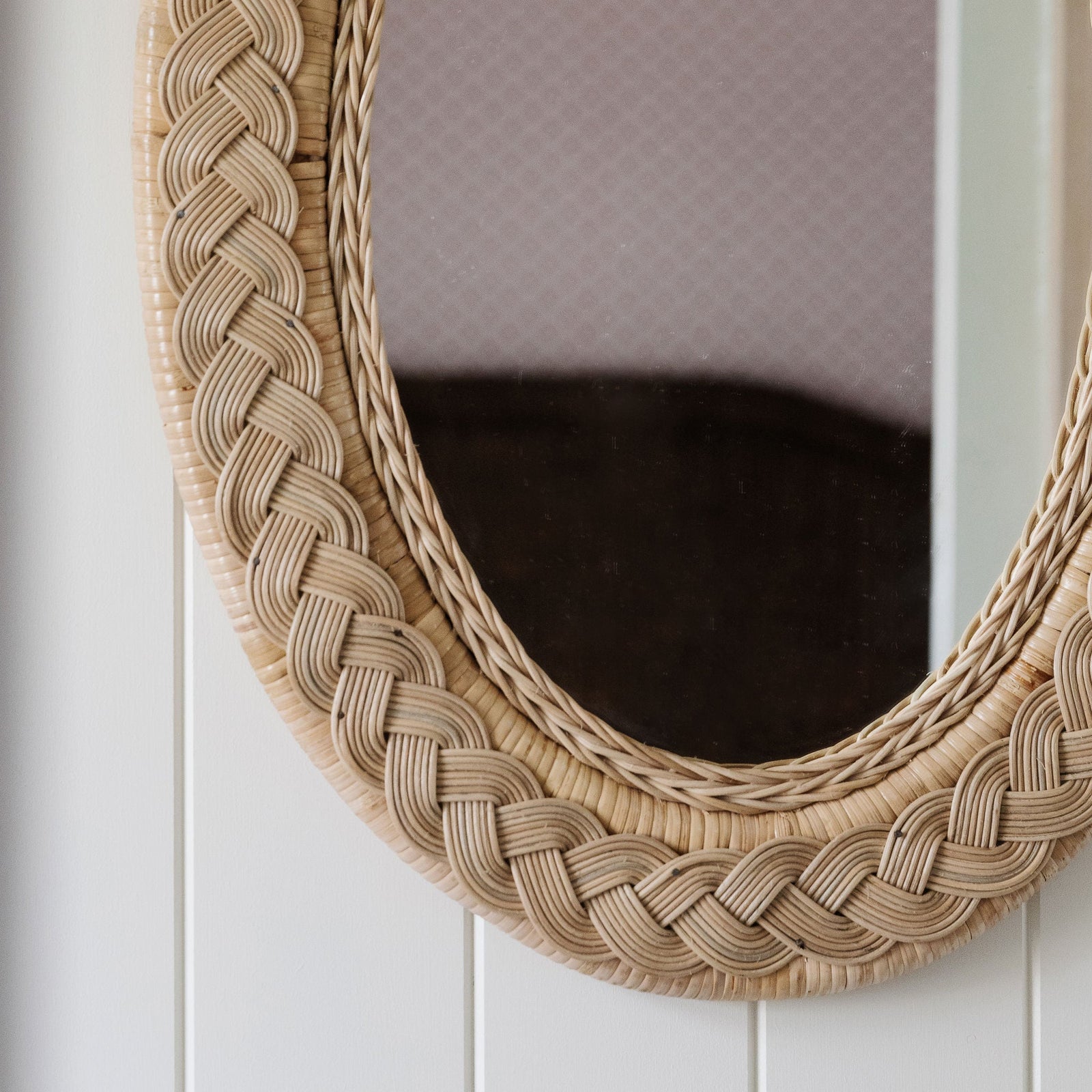 Serena Oval Rattan Mirror