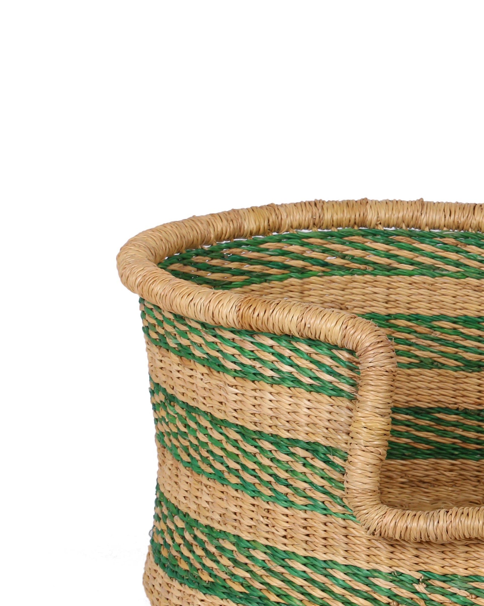 ABIREKYIE: Green and Natural Dog Basket - Small