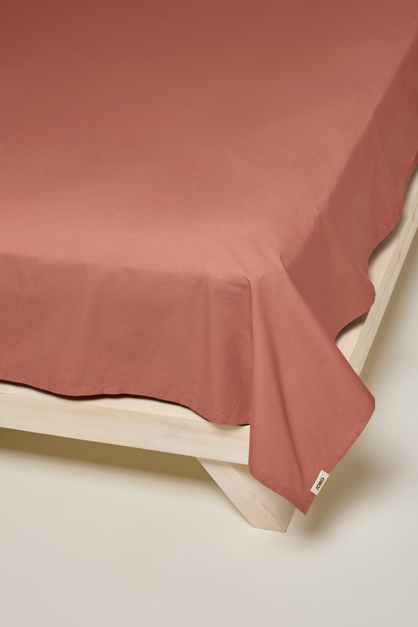 Percale Organic Cotton Flat Sheet - Bark Red