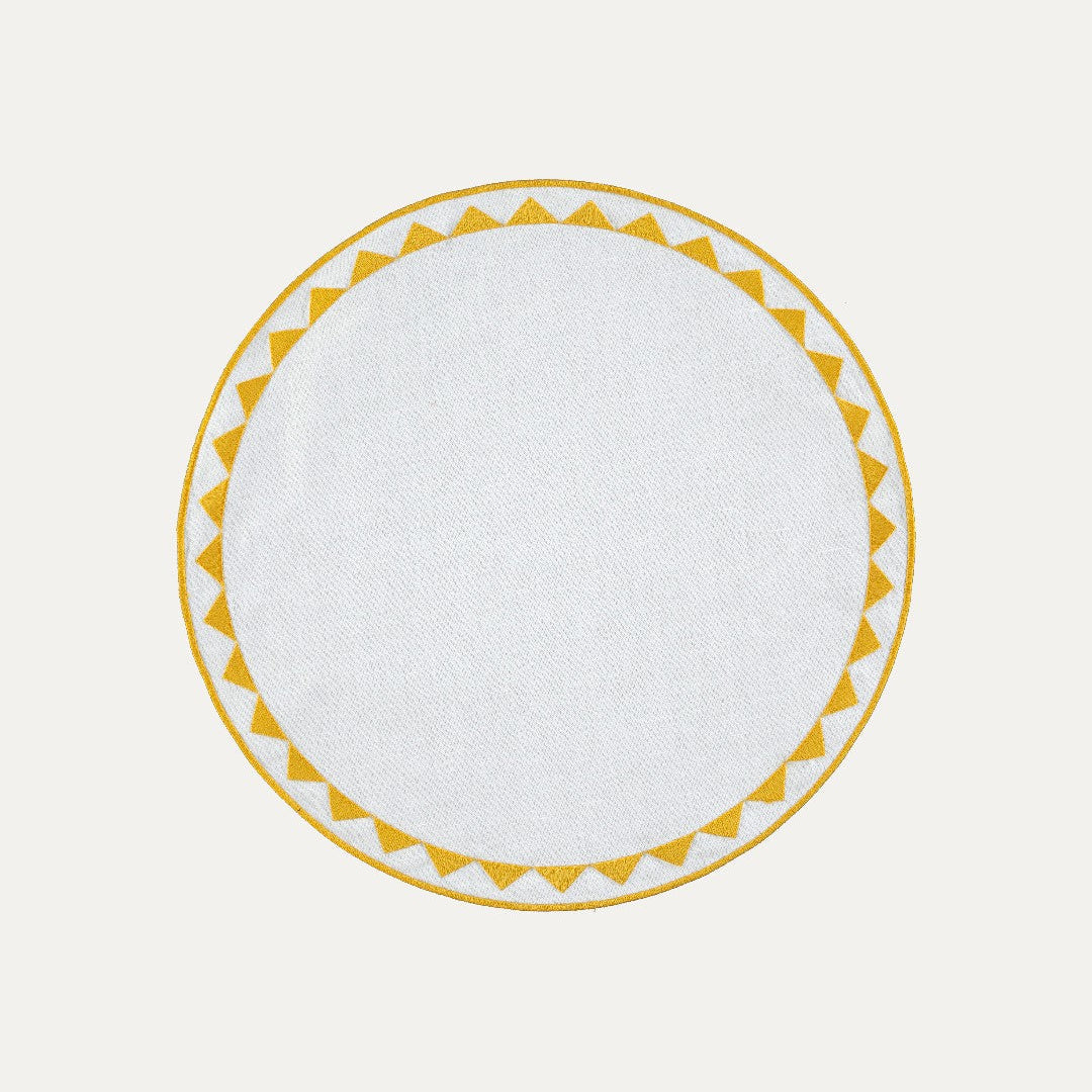 Sol Placemat, White with Mustard