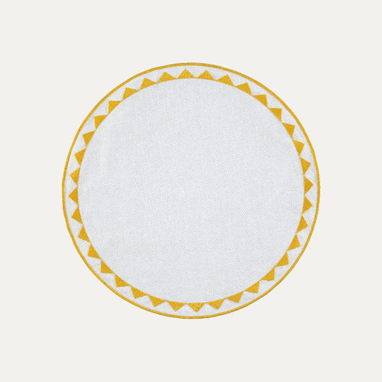 Sol Placemat, White with Mustard