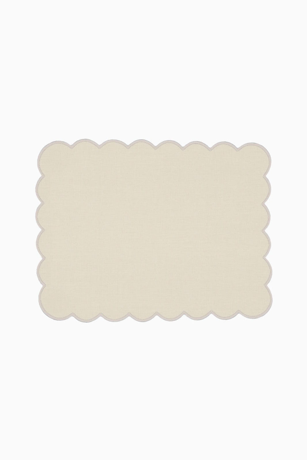 Zero-Waste Scalloped Linen Placemats Vanilla - Set of 2