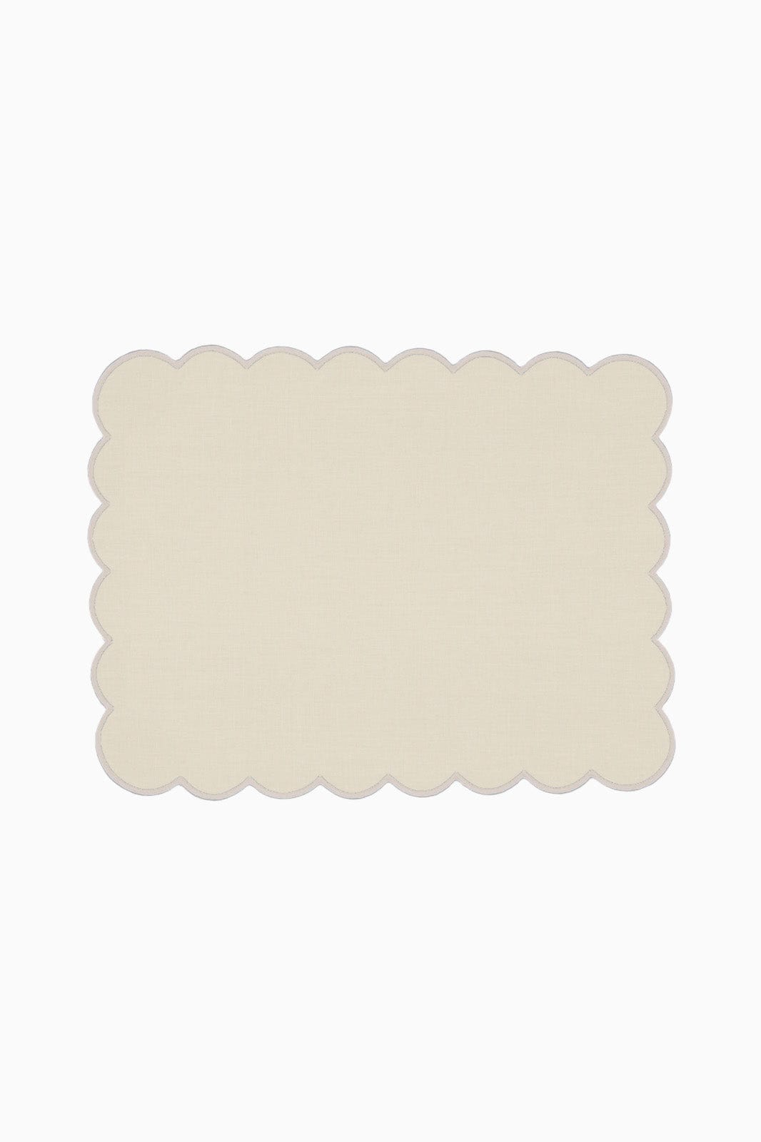 Zero-Waste Scalloped Linen Placemats Vanilla - Set of 2