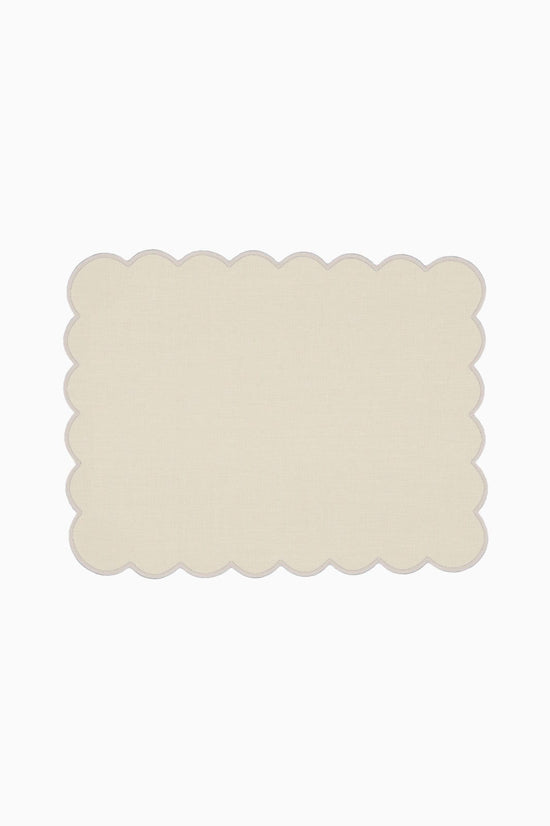Zero-Waste Scalloped Linen Placemats Vanilla - Set of 2