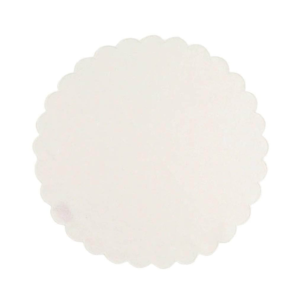 The White Linen Scalloped Round Placemats (Set of 2)