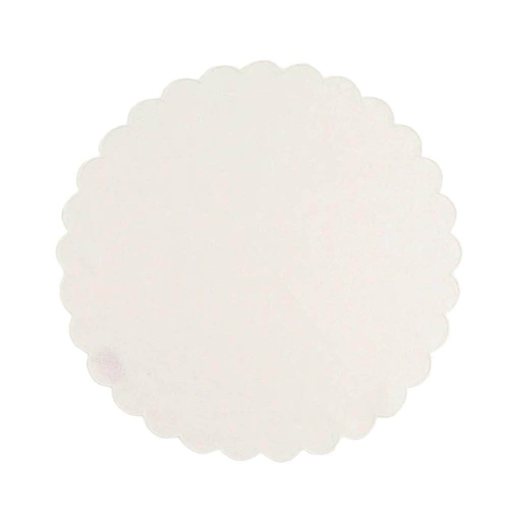 The White Linen Scalloped Round Placemats (Set of 2)