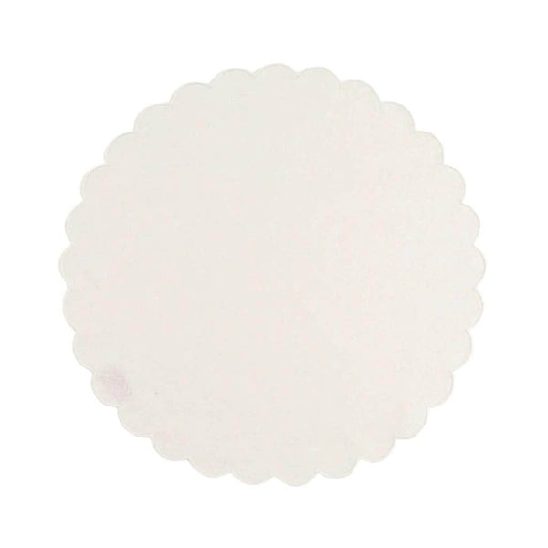 The White Linen Scalloped Round Placemats (Set of 2)