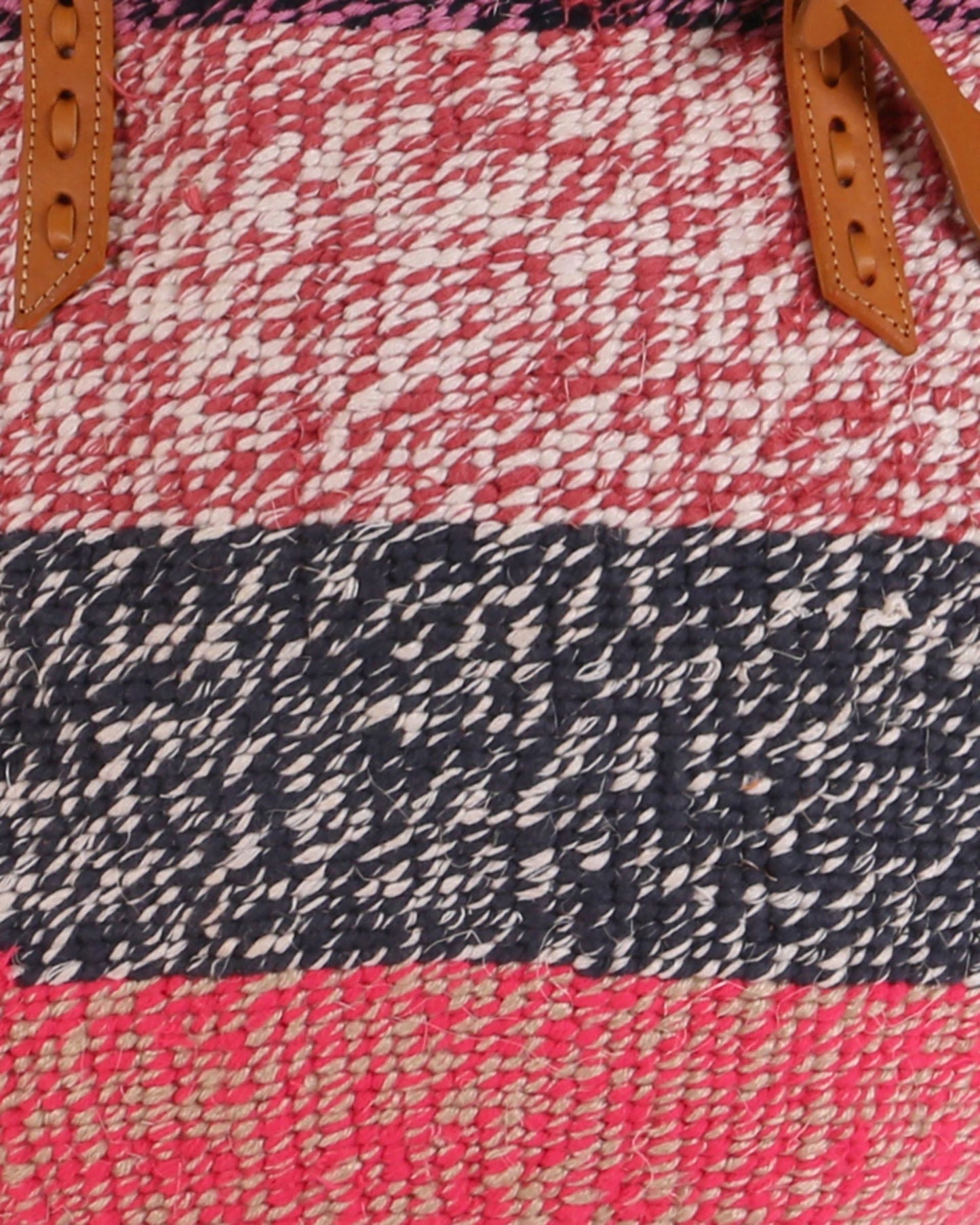 PESA: Handwoven Red, Black & Pink Wool Tote Bag