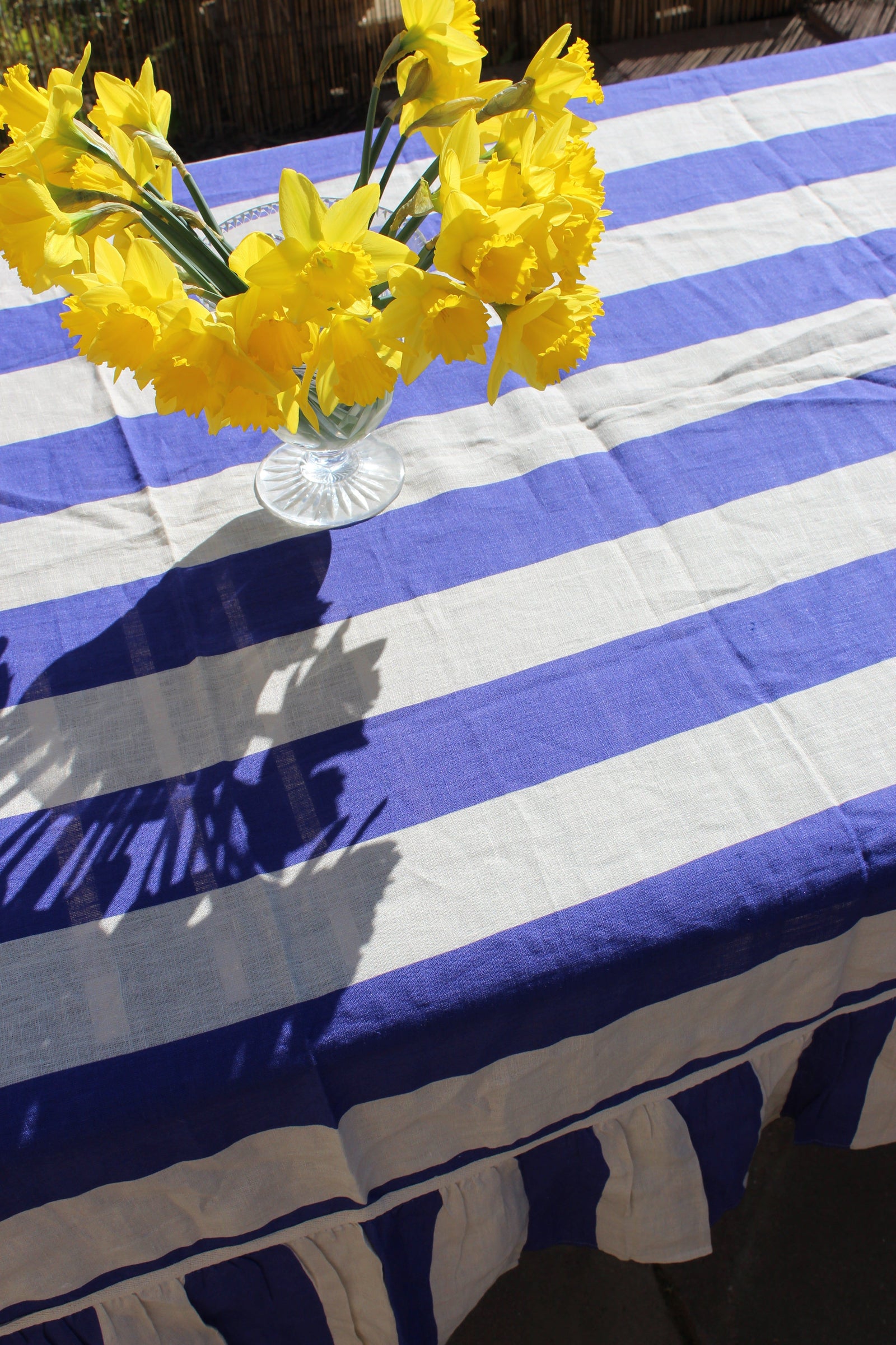 Cobalt Extra Wide Stripe Tablecloth