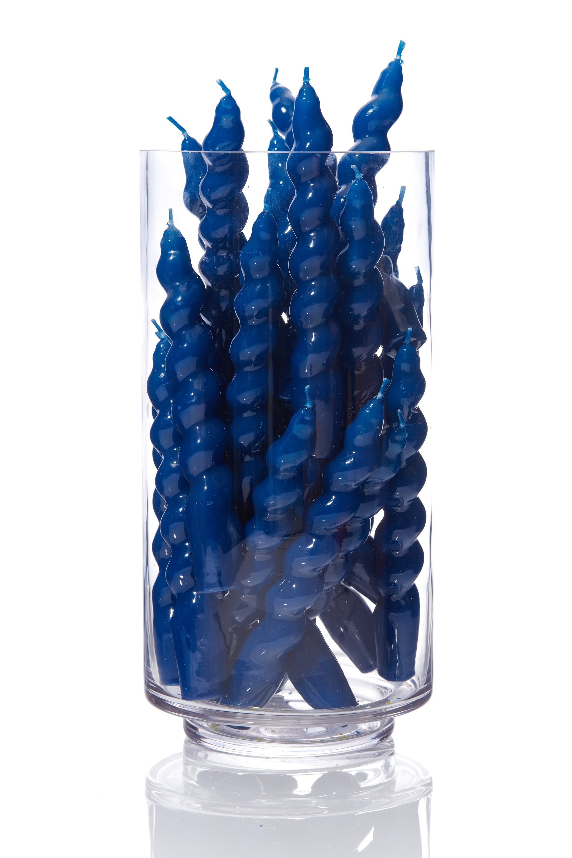 Spiral Taper Candle | Navy