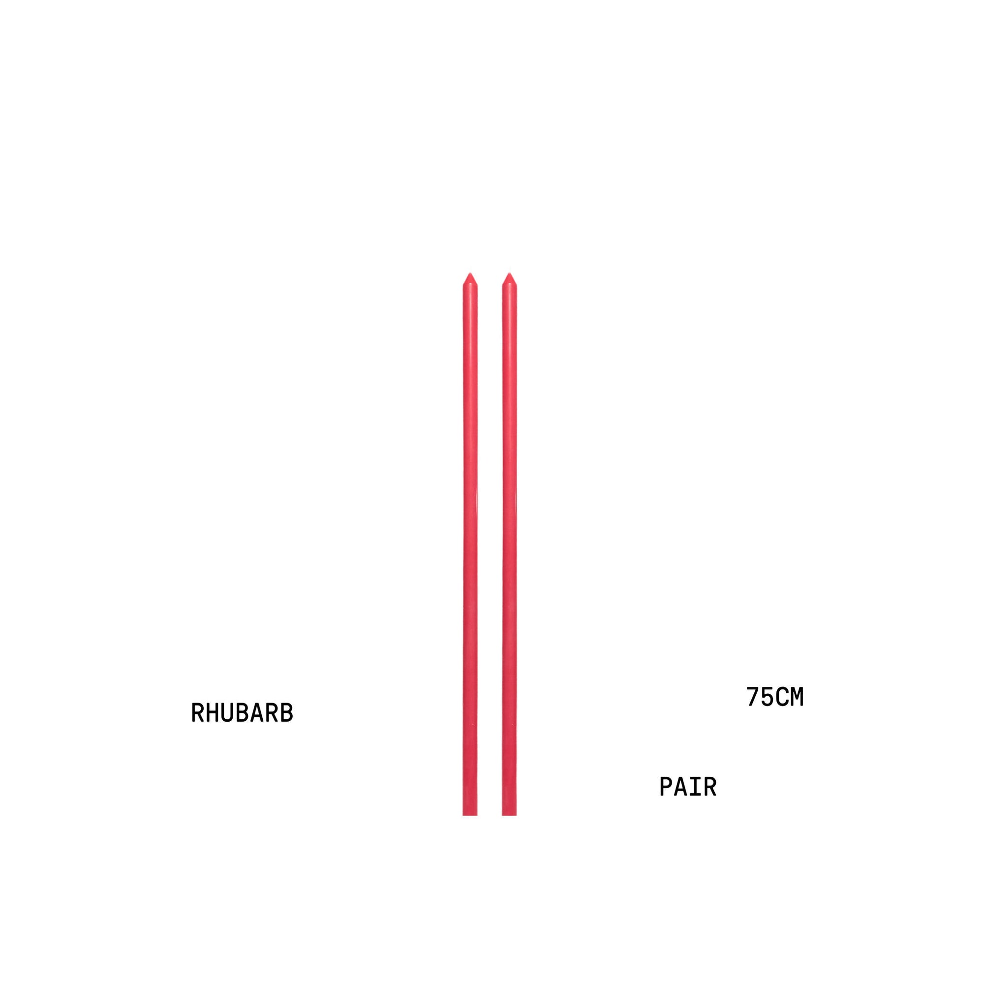 Rhubarb Tapered METRE Candle Pair