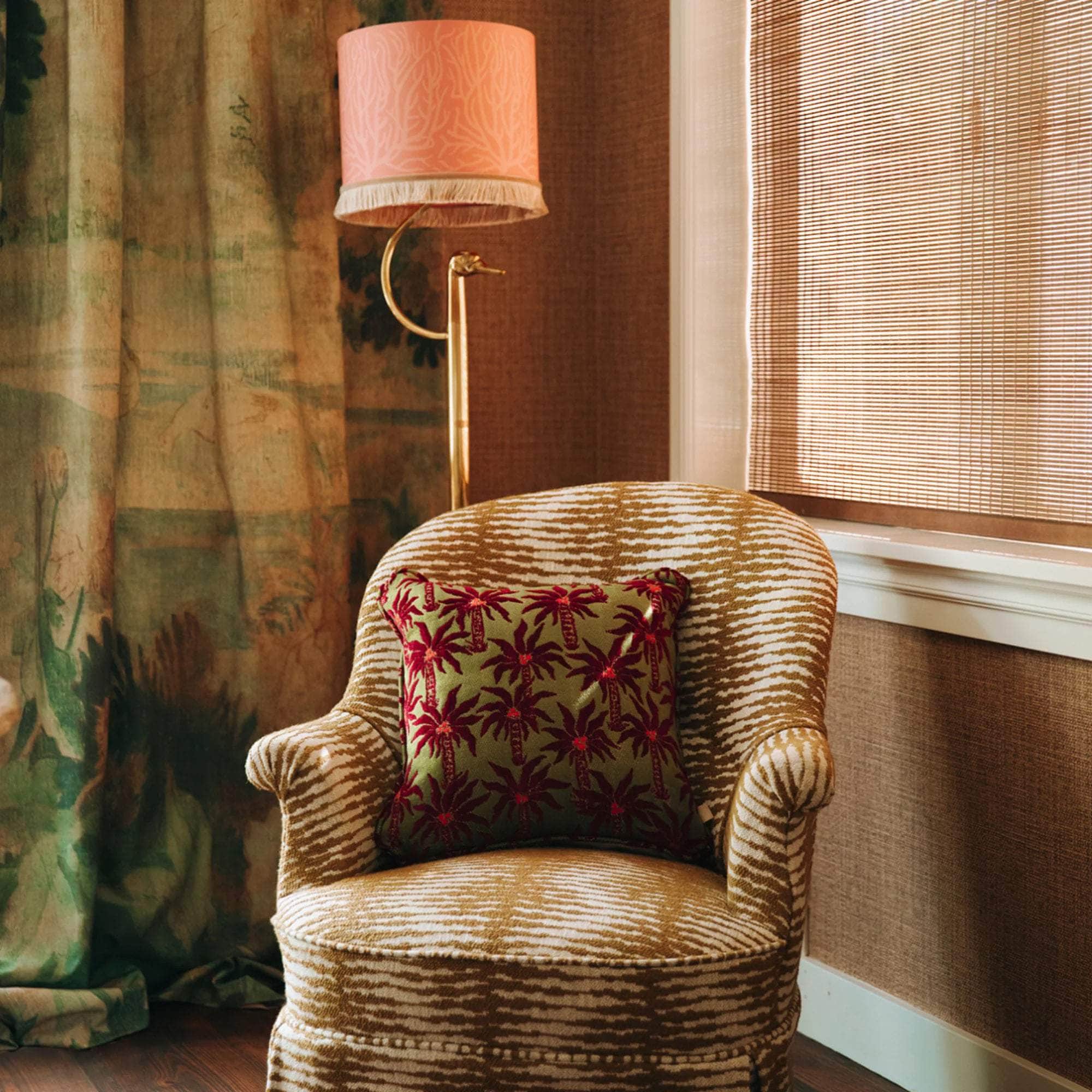 Cushion Laura Olive & Bordeaux