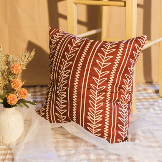 Echo - Throw Pillow Cover - Brick Red