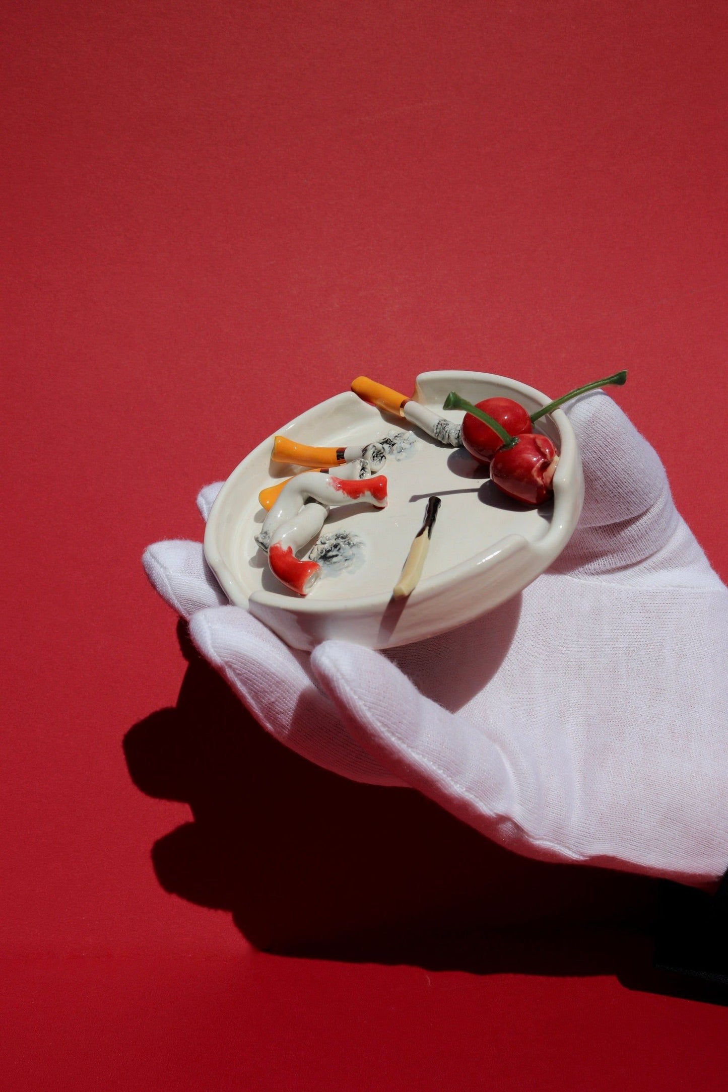 Cherry Stain Cigarettes Ashtray
