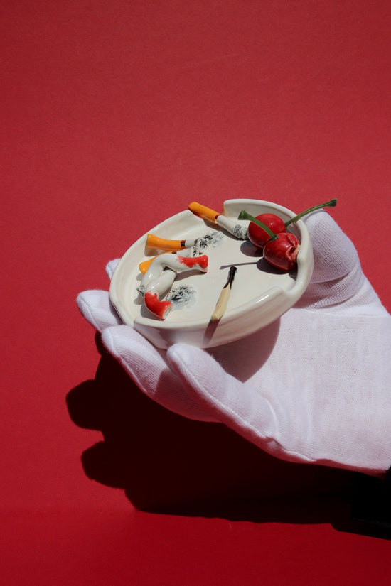 Cherry Stain Cigarettes Ashtray