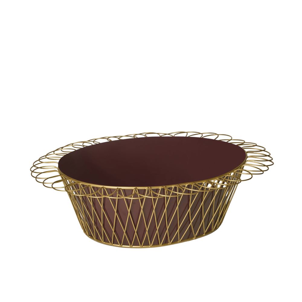 Wire basket Planter | Aubergine & Gold