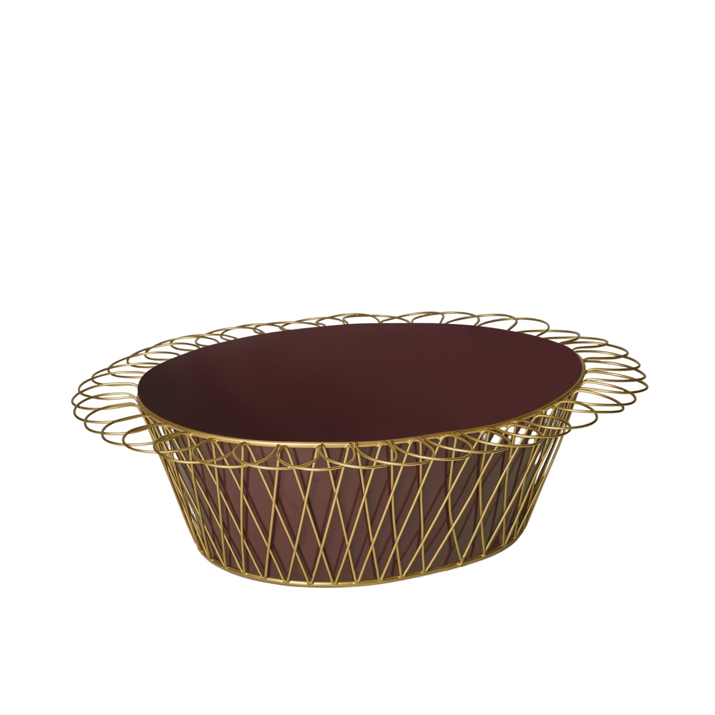 Wire basket Planter | Aubergine & Gold