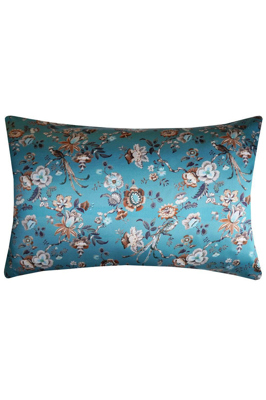 Silk Pillowcase made with Liberty Fabric JANNAH TROPICAL TEAL