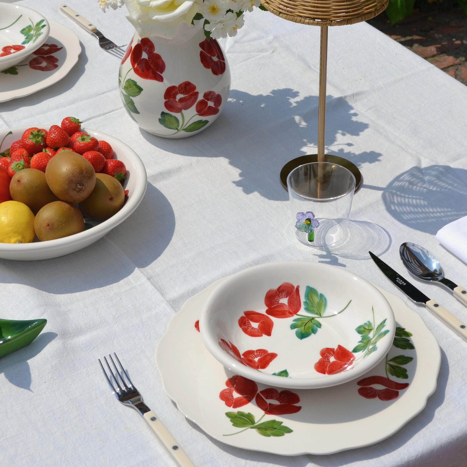 Scarlet Floral Serving Platter/Charger Plate