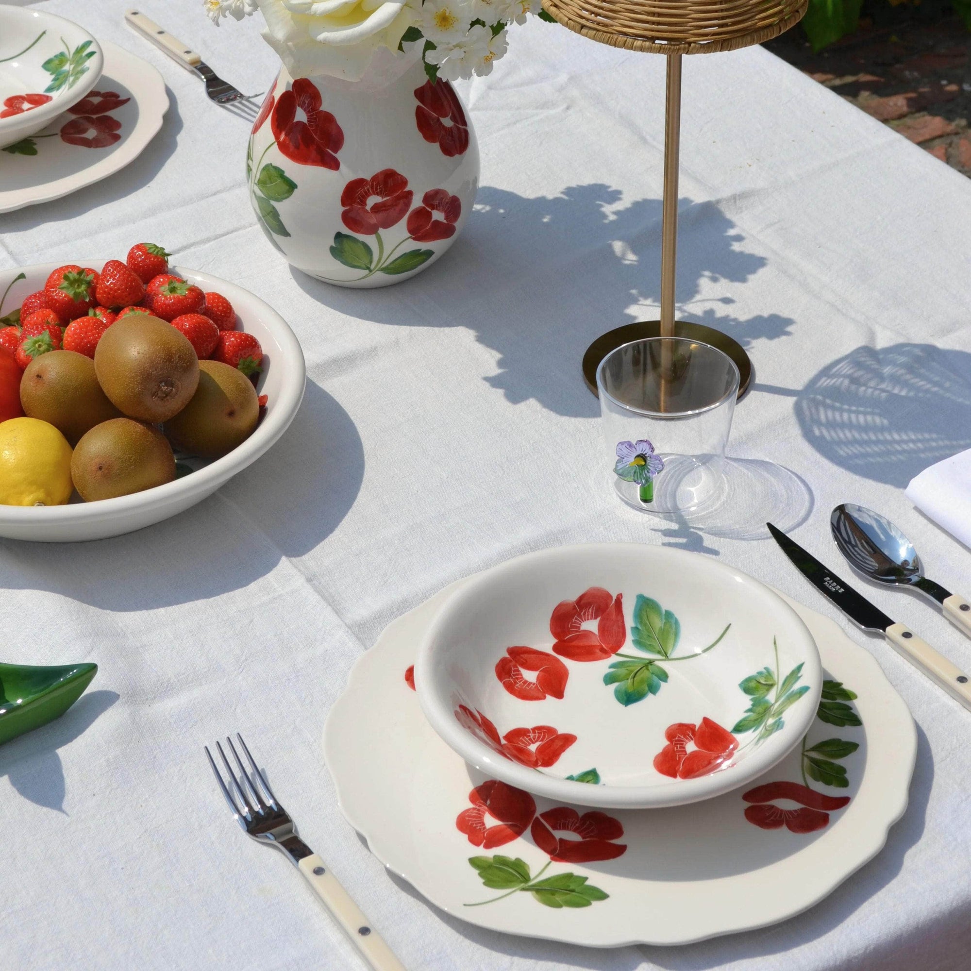 Scarlet Floral Serving Platter/Charger Plate