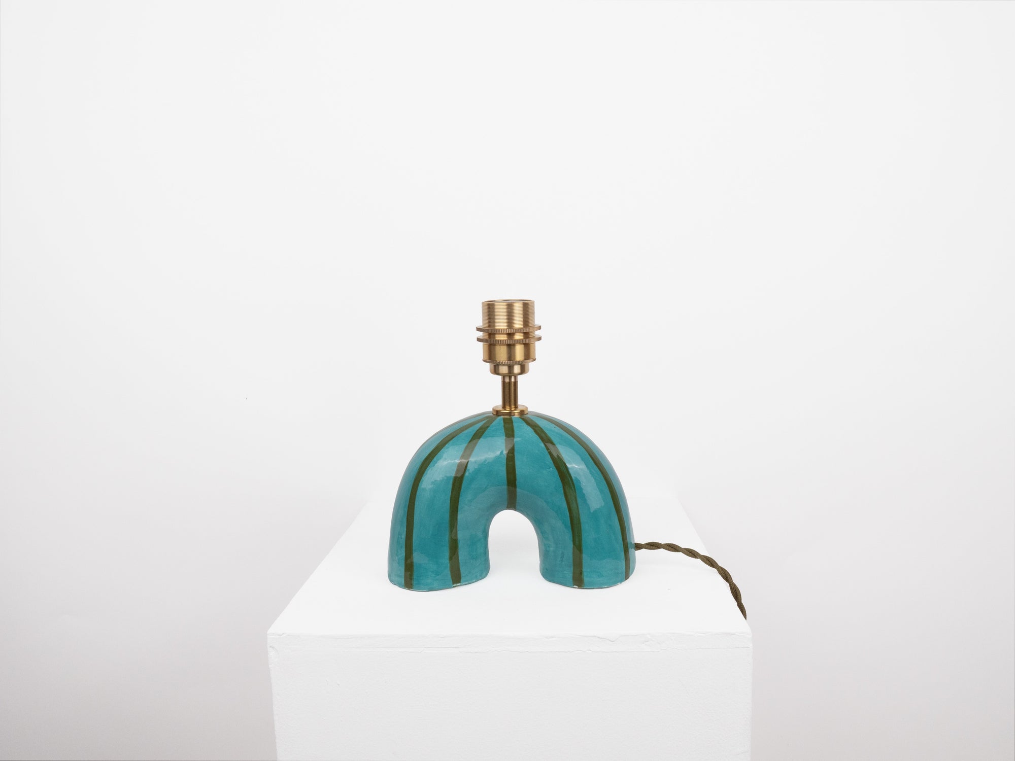 'Me' Table Lamp - Green Stripes