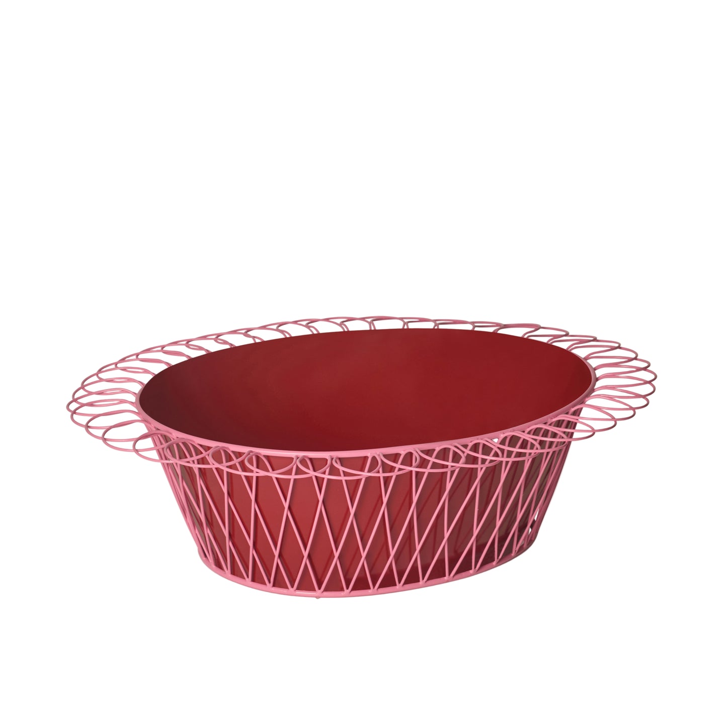 Wire Basket Planter | Ruby Red and Candy Pink