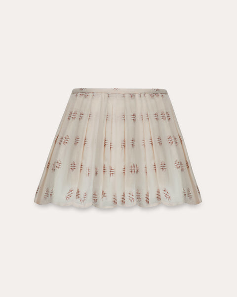 The Embroidered Loose Pleat in Chestnut