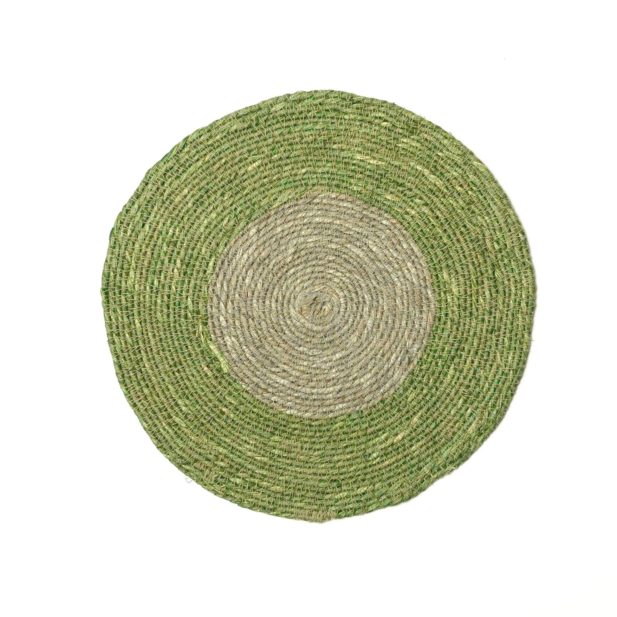 Seagrass Placemats Set of 2 - Dark Green / Grey