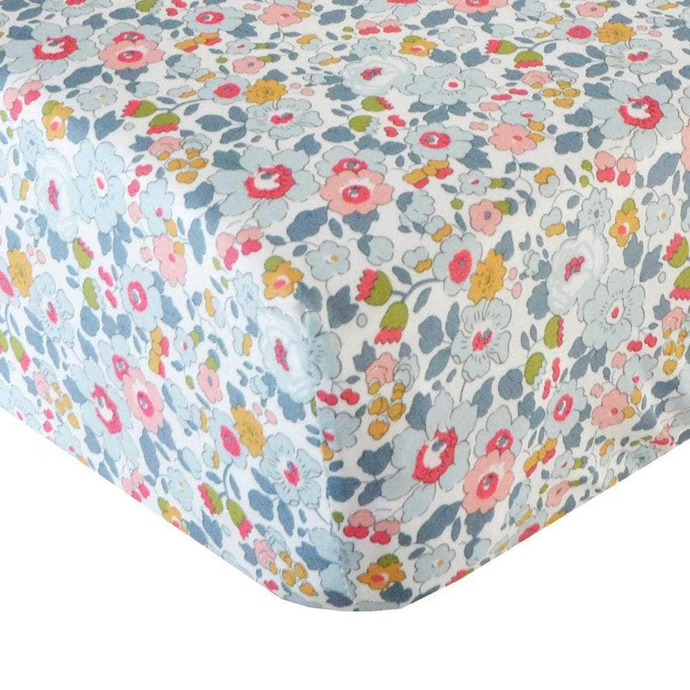 Fitted Sheet Made With Liberty Fabric Betsy Grey