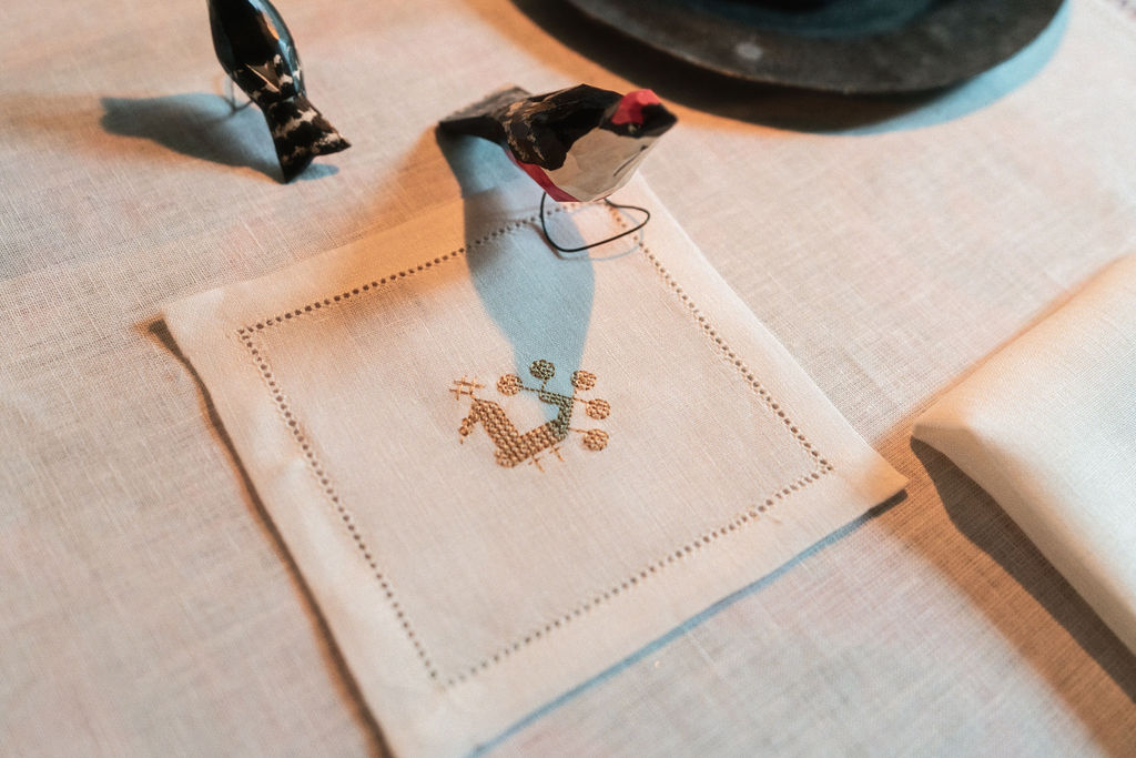 MF: Personalised Hemstitch Cocktail Napkin