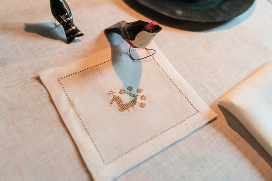 MF: Personalised Hemstitch Cocktail Napkin