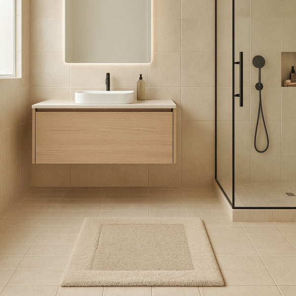 Beige Cotton Bath Mat 2100gr