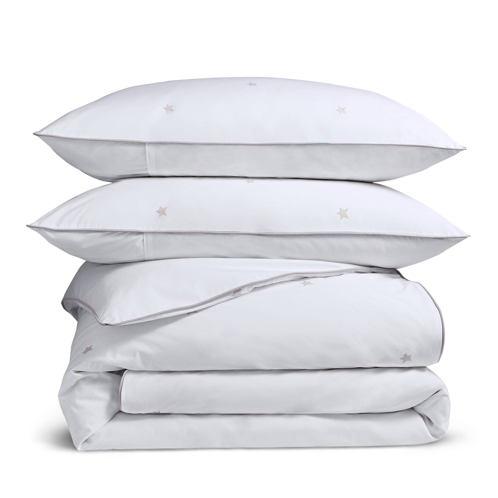 Luxury Organic Cotton Pebble Grey Amongst The Stars Bedding Set