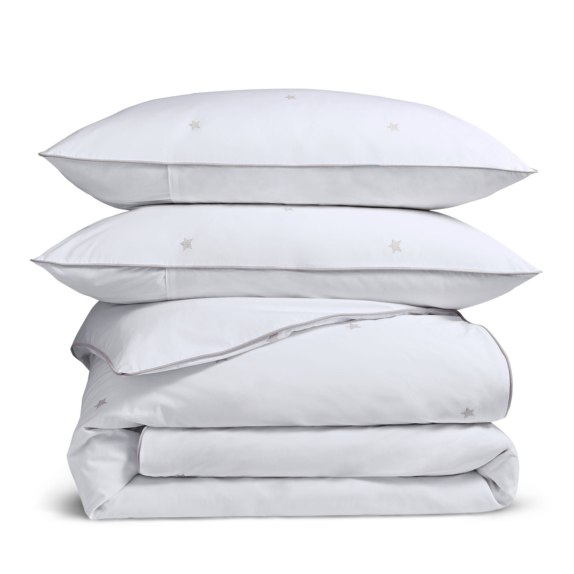 Luxury Organic Cotton Pebble Grey Amongst The Stars Bedding Set