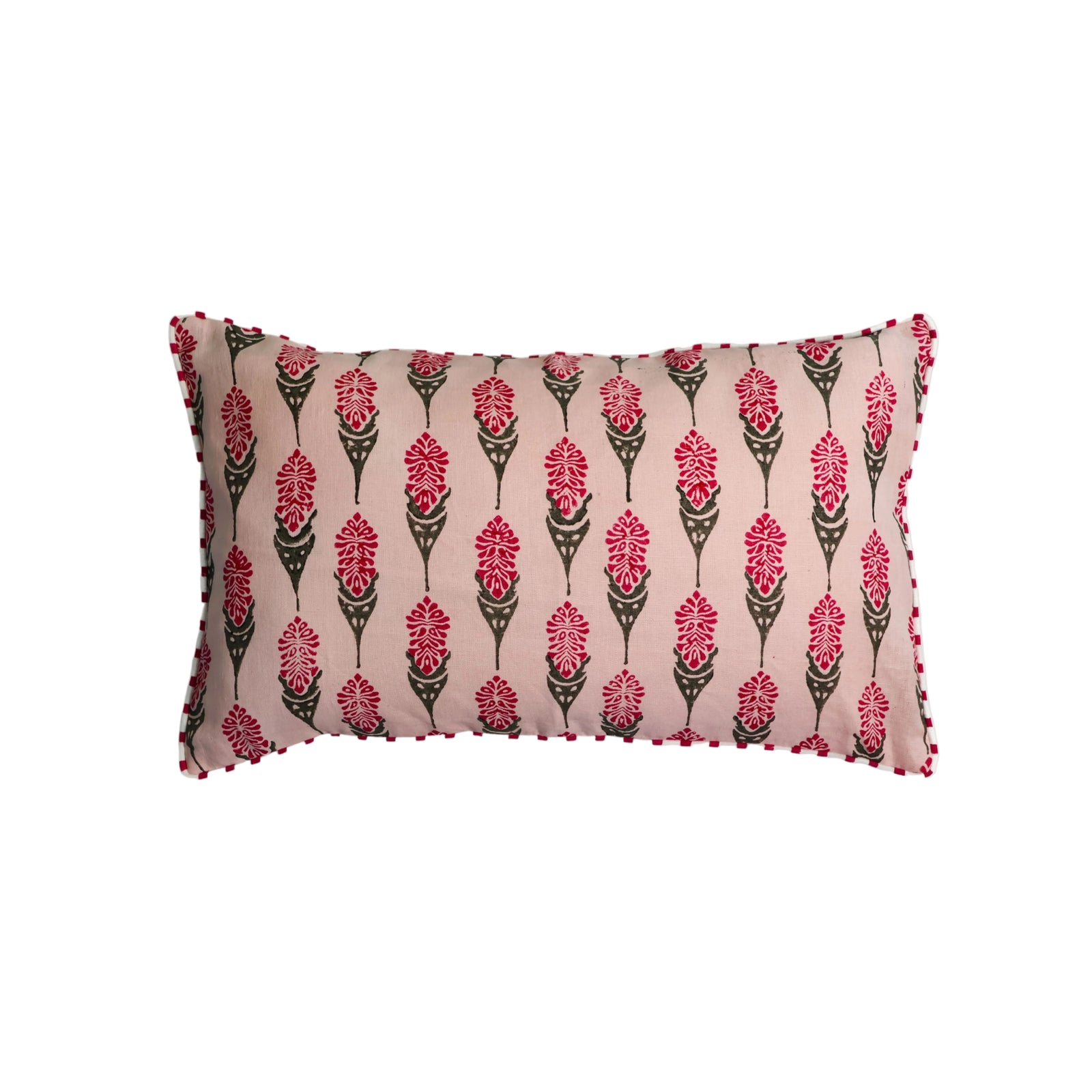 Bahaar Lumbar Throw Pillow Cover - Pink
