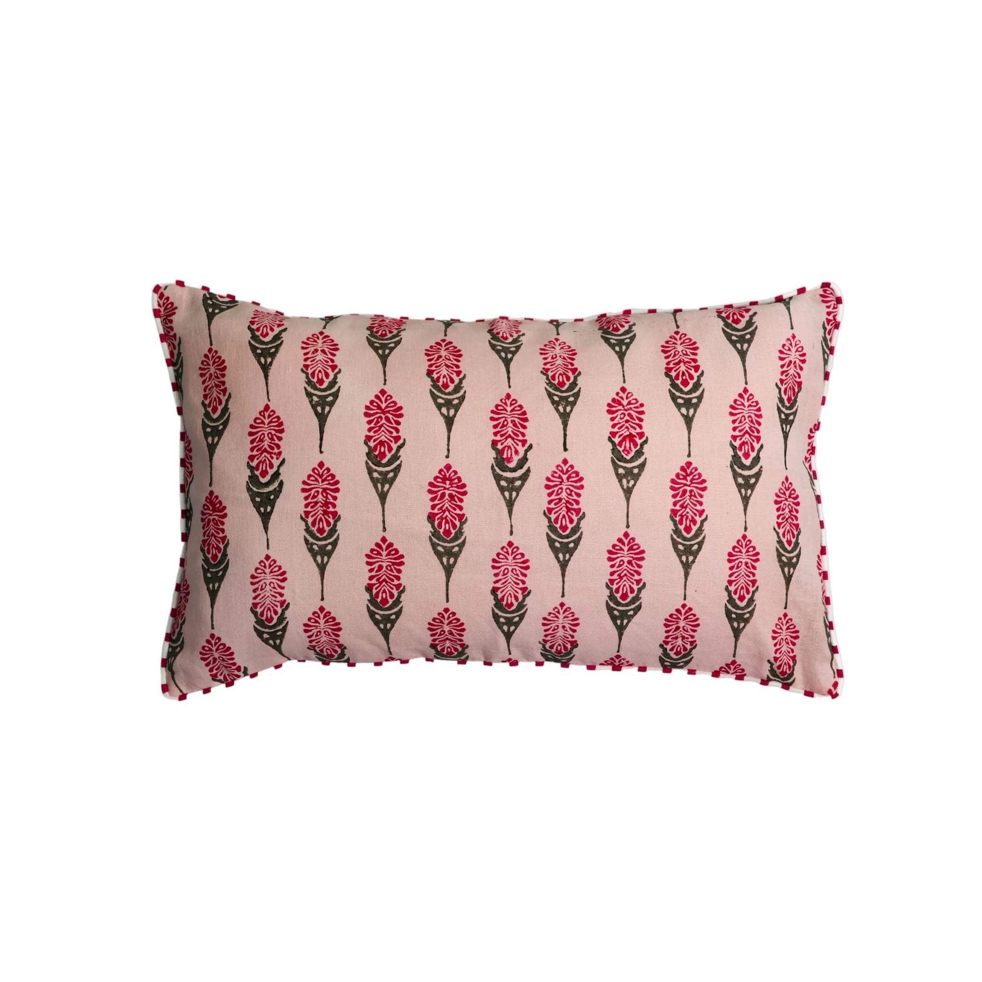 Bahaar Lumbar Throw Pillow Cover - Pink