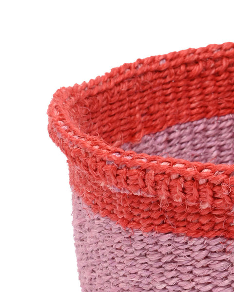 JUKUMU: Purple & Red Trim Bread Basket