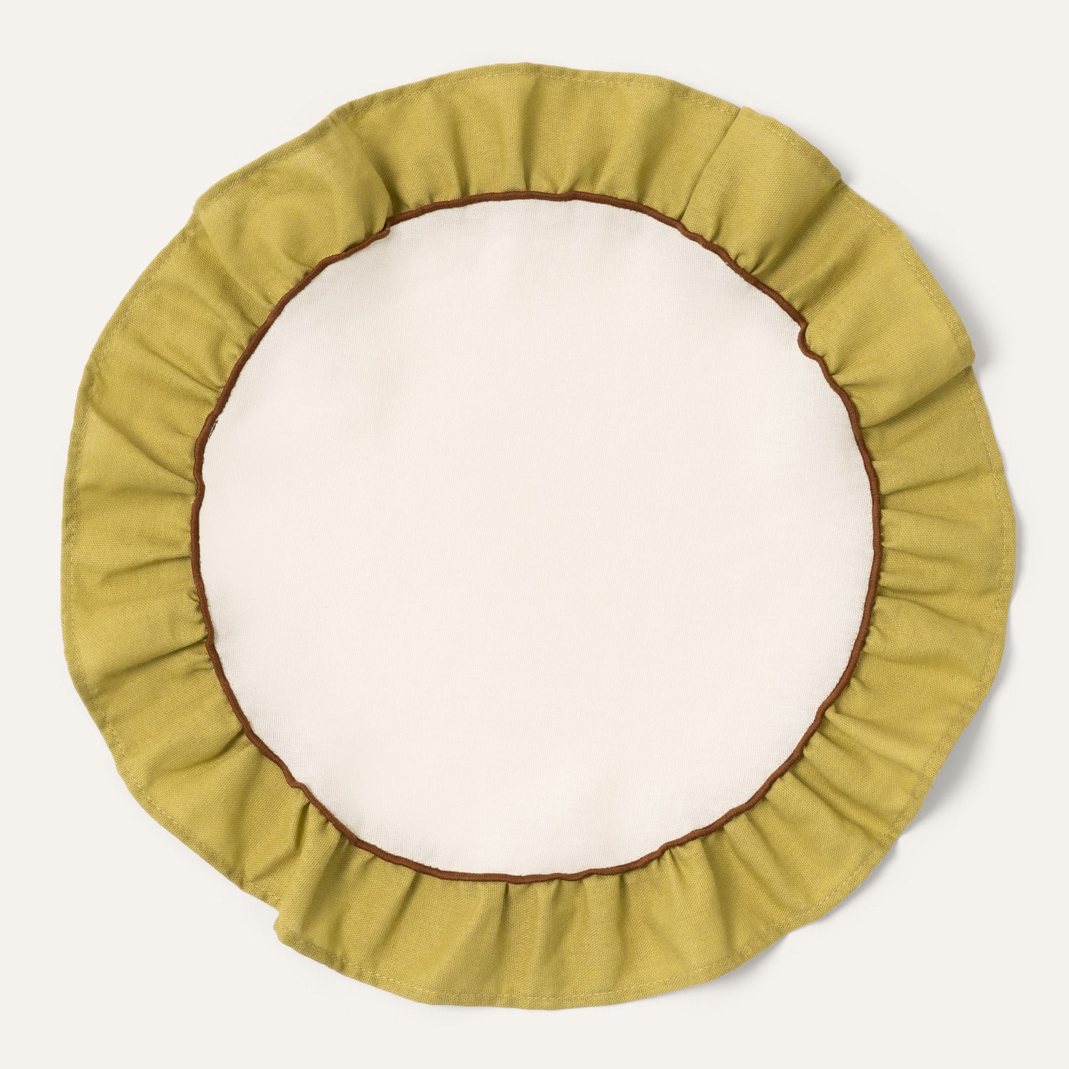 Round Ruffle Placemats Set (2), Green