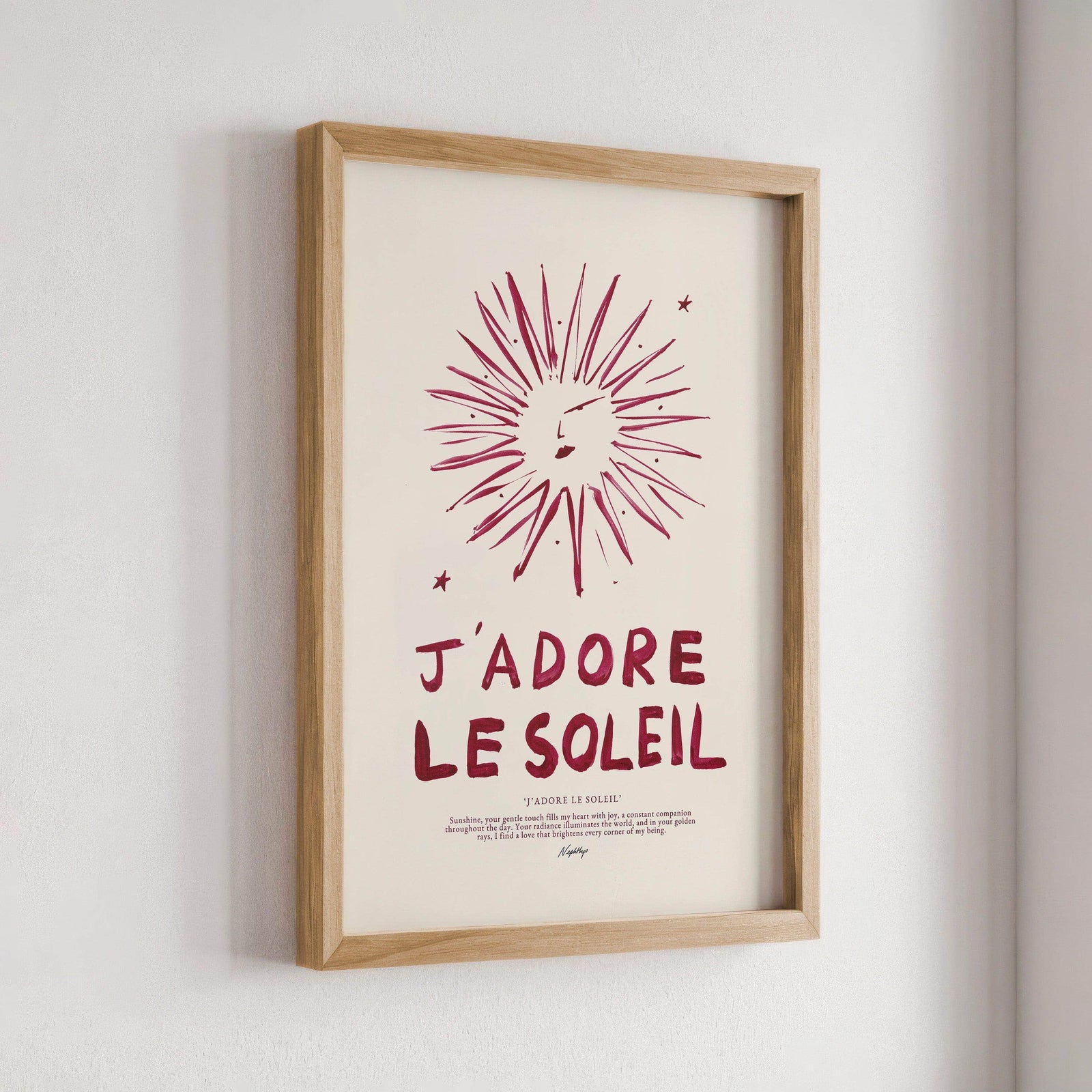 J'adore Le Soleil Print(Brush Stroke Red)