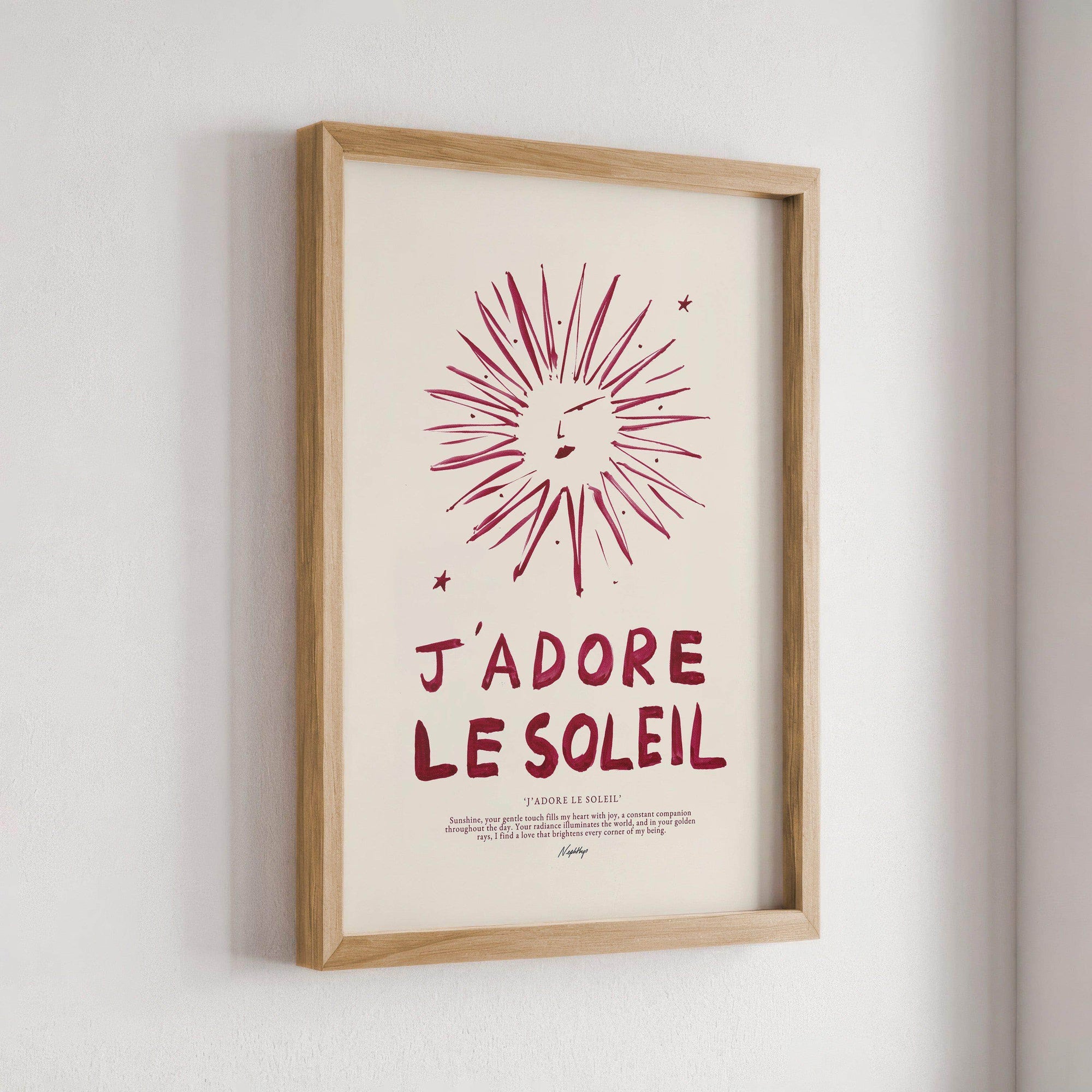 J'adore Le Soleil Print(Brush Stroke Red)