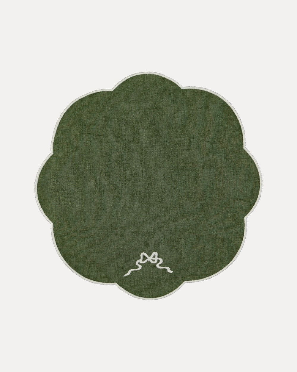 Bow Placemat, Green with White