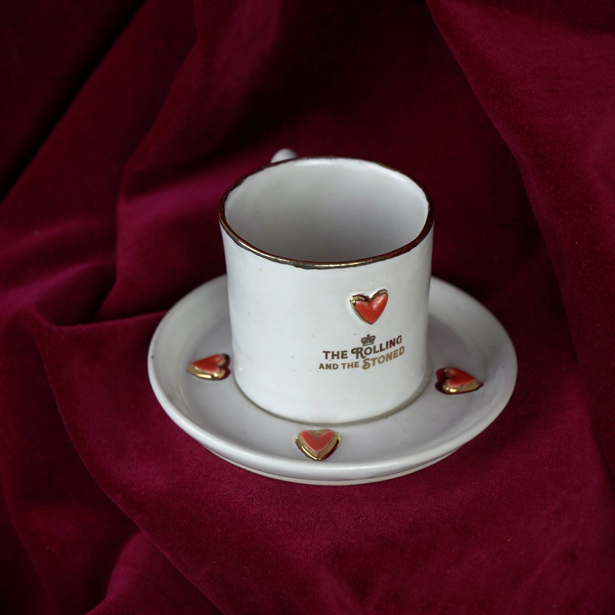 Lover's Heart Espresso Rim of Gold