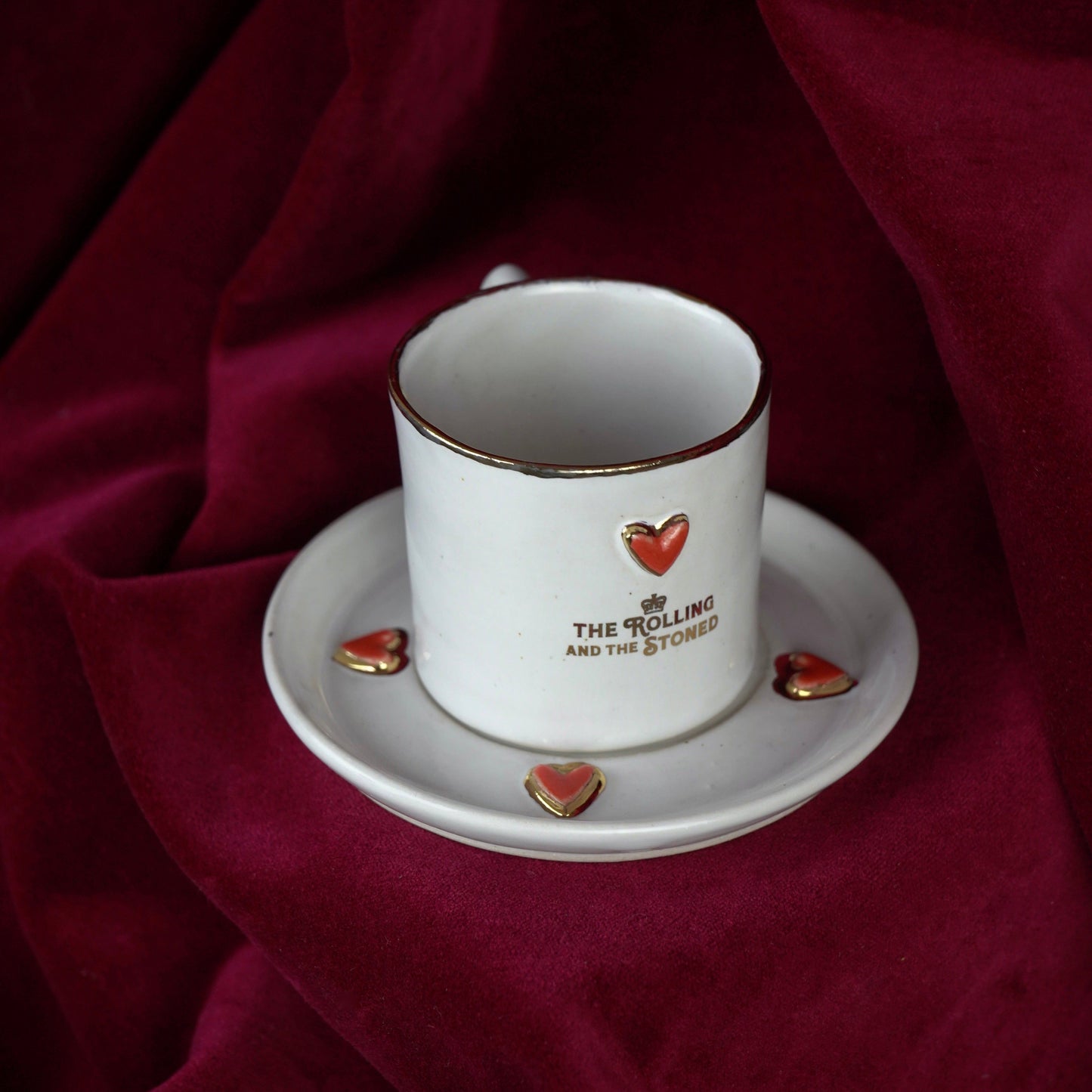 Lover's Heart Espresso Rim of Gold