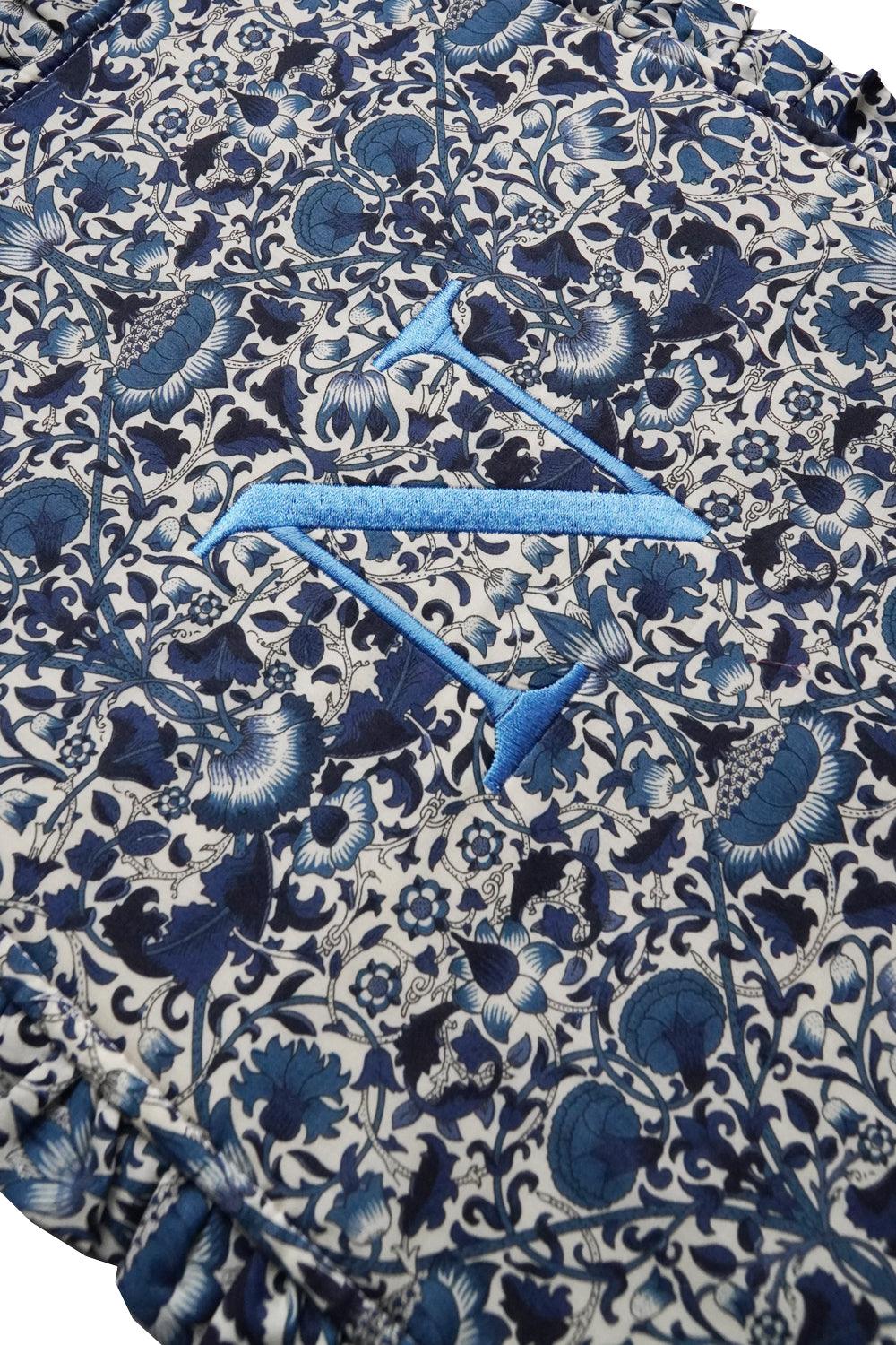 Liberty Fabric Ruffle Edge Hot Water Bottle LODDEN NAVY