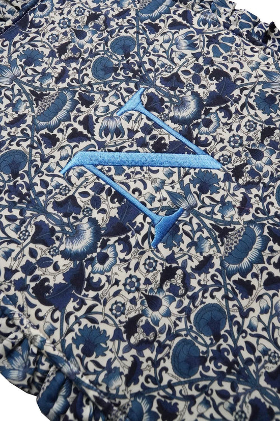 Liberty Fabric Ruffle Edge Hot Water Bottle LODDEN NAVY