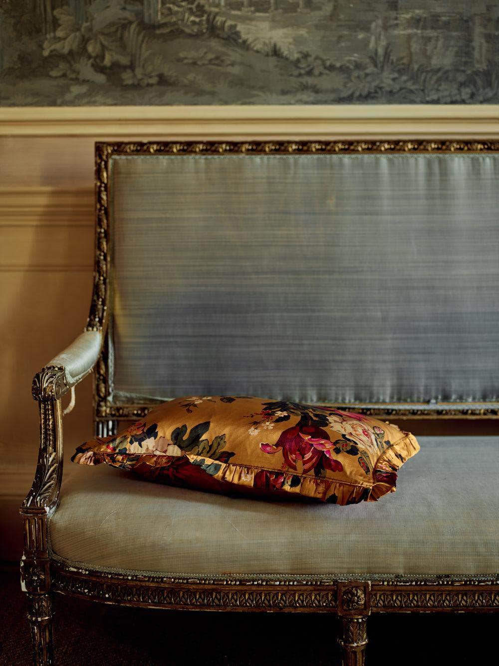 Silk Oblong Ruffle Cushion Made With Liberty Fabric Stately Kristina