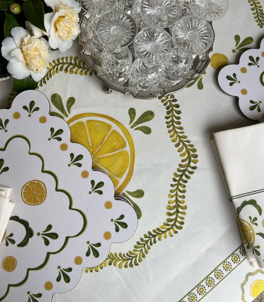 Citrus Lemon Table Linen For Penny Morrison